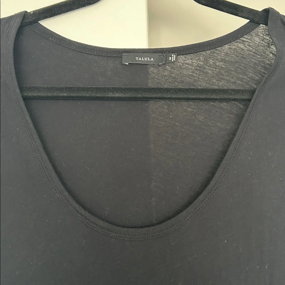 Talula Black Scoop Neck T-Shirt - Picture 2 of 5